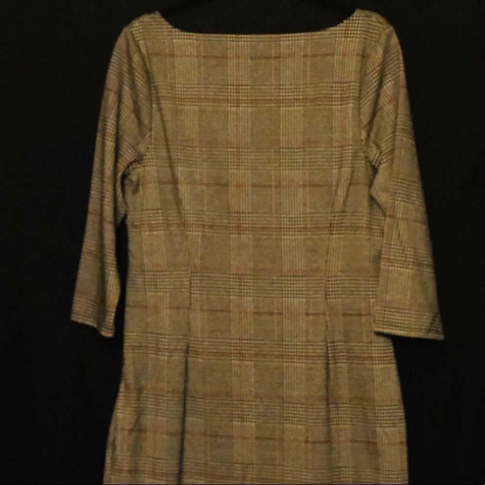 NWT EXPRESS Plaid Square Neck Sheath Dress - Picture 6 of 6